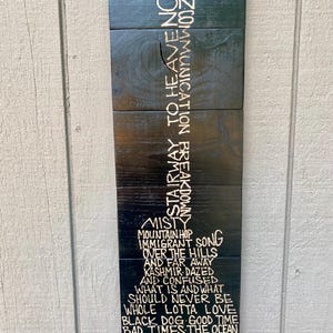 Led Zeppelins greatest hits wall hanging, Led Zeppelin fan art, Classic Rock art decor
