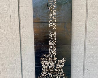 Hand Engraved Led Zeppelin Art: Electric Guitar Wall Hanging