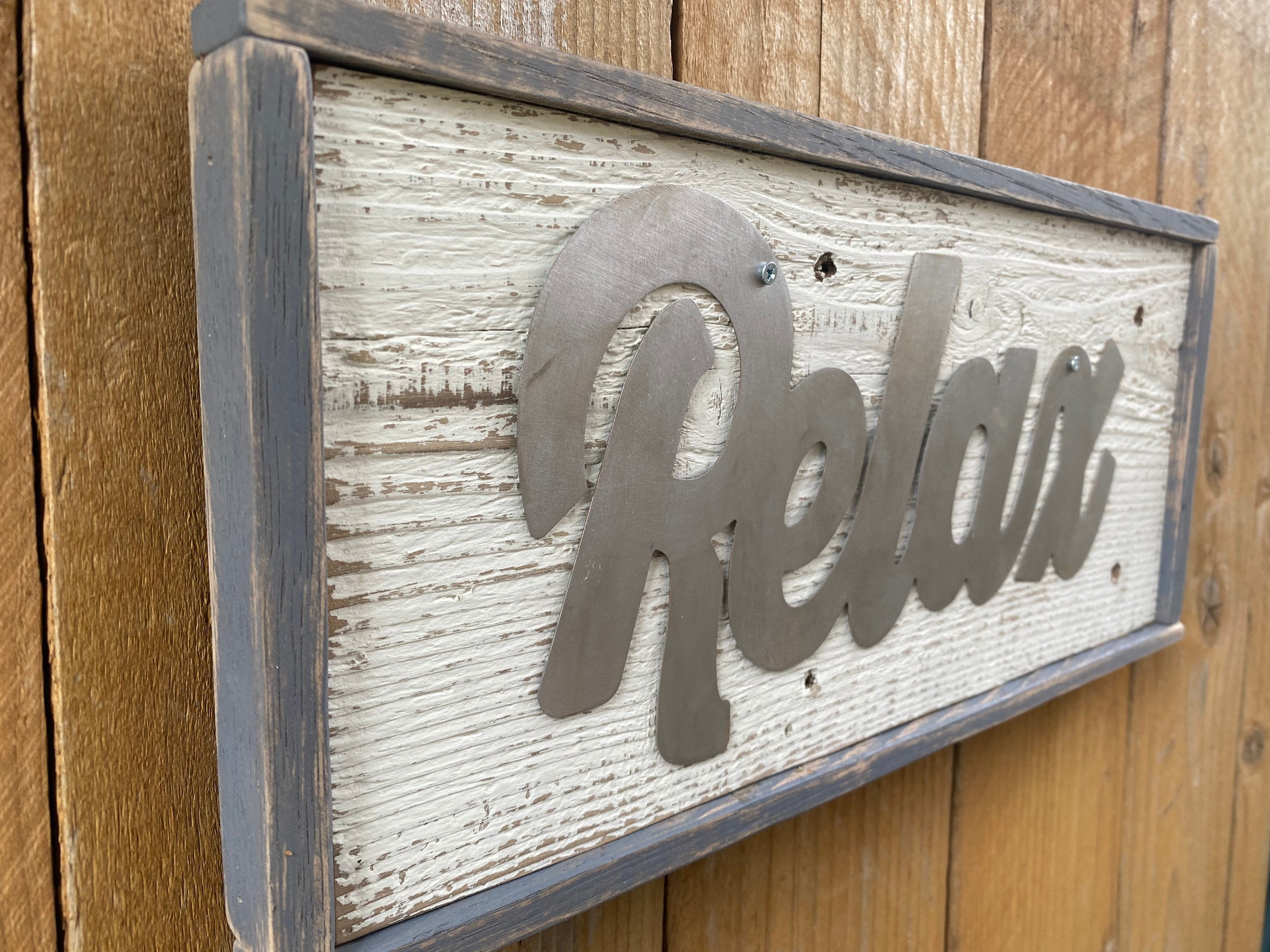 Relax Wall Decor Relax Wall Art Bathroom Decor Wood and Etsy