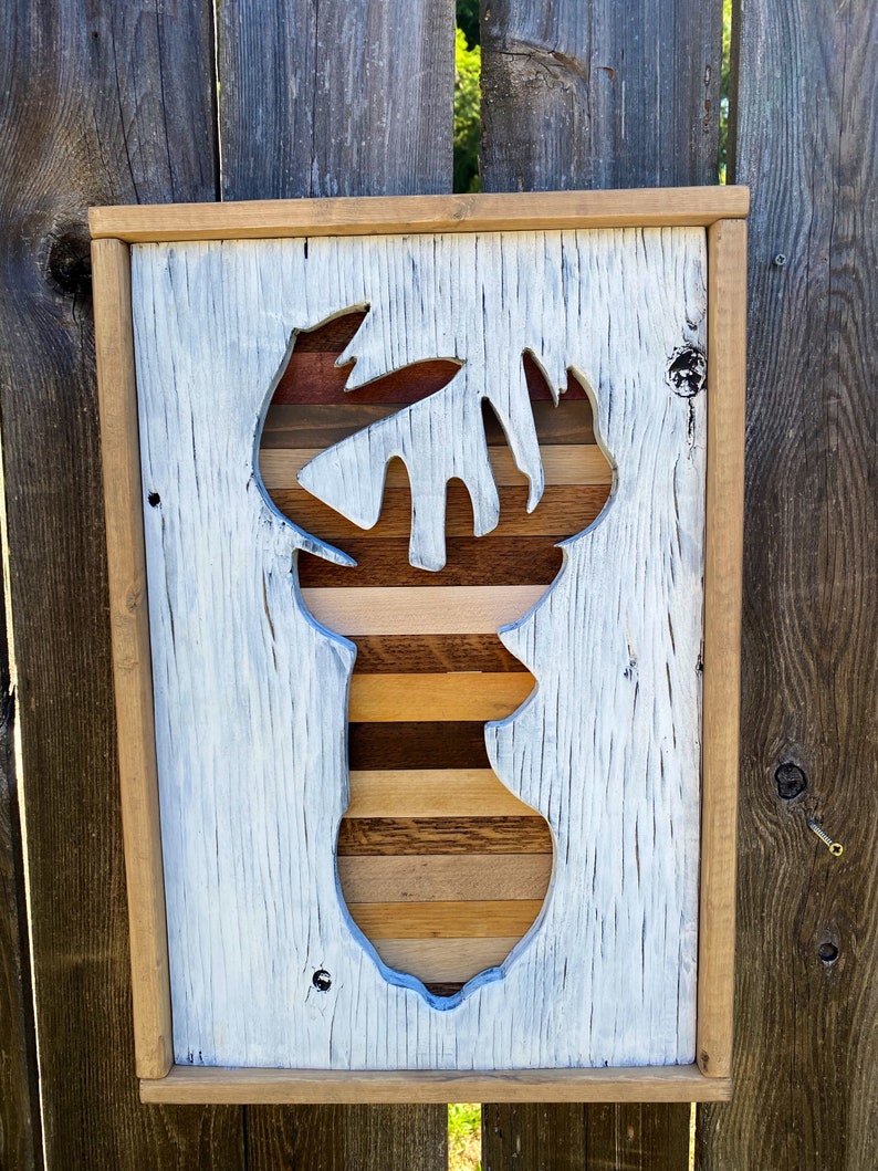Rustic Deer Wall Hanging Deer Decor Wood Deer Decor Wood Etsy
