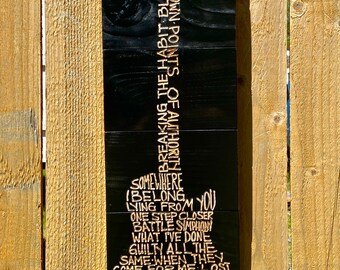 Linkin Park engraved wall art, Rock N Roll fan art, Music art for home and Office