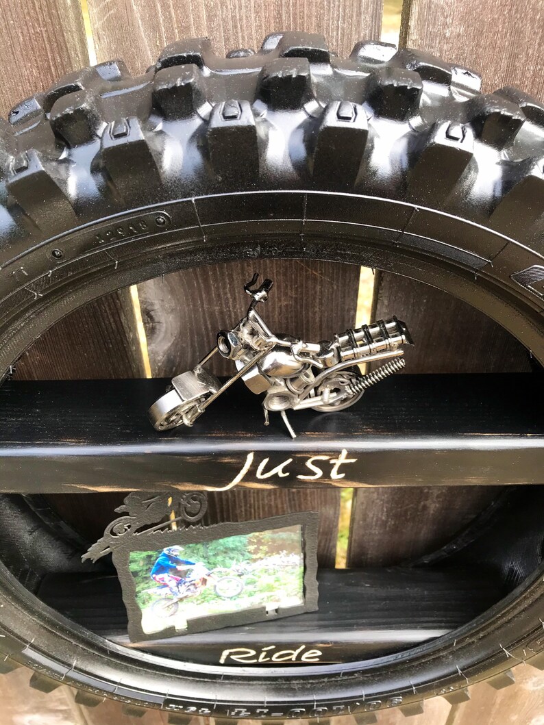 Dirt bike tire shelf boys room shelf garage shelf tire Etsy