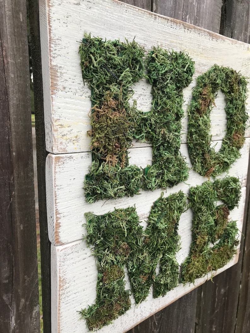 Moss Word Decor Moss Letter Art Home Word Decor Moss Etsy