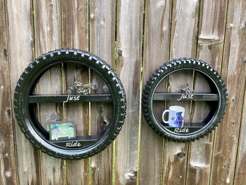 Dirt bike tire shelf boys room shelf garage shelf tire Etsy