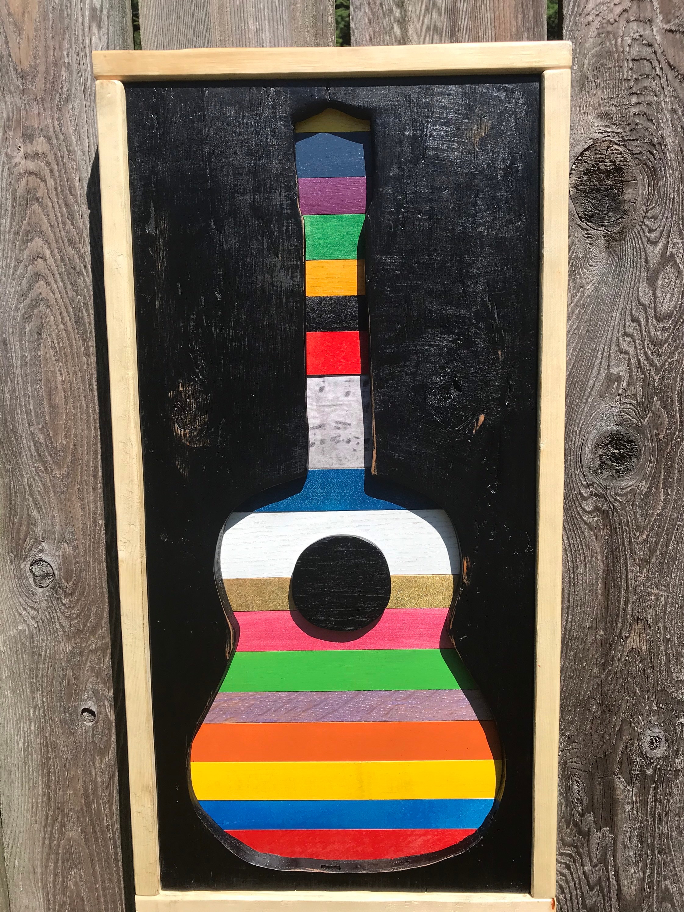 Wood Guitar Art Acoustic Guitar Art Reclaimed Wood Guitar
