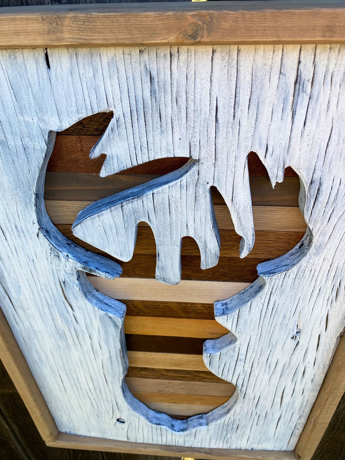 Rustic Deer Wall Hanging Deer Decor Wood Deer Decor Wood Etsy