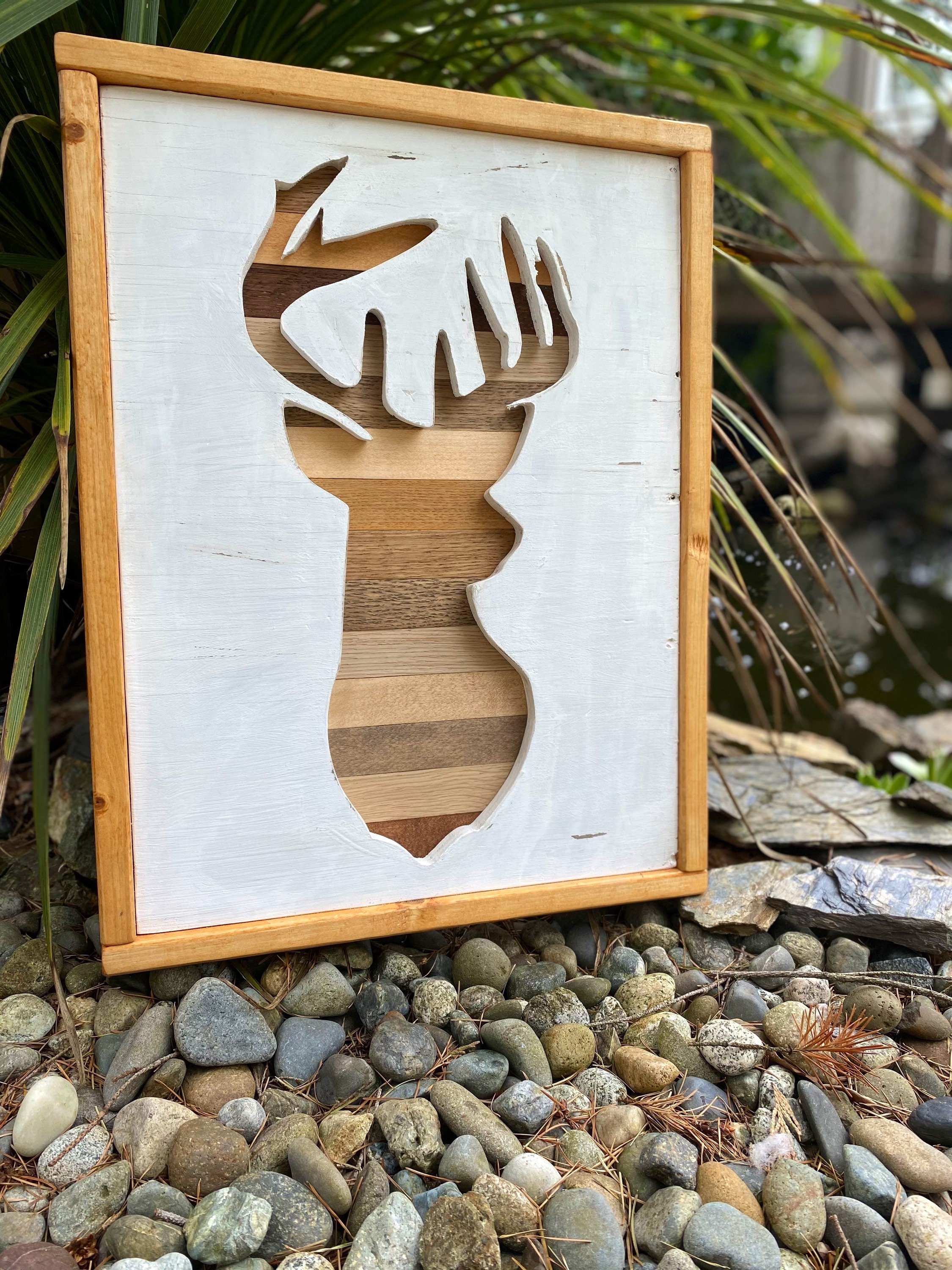 Rustic deer wall hanging deer decor wood deer decor wood Etsy