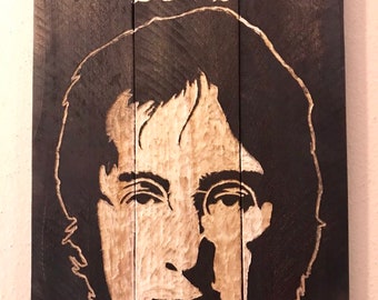 Wood John Lennon wall hanging, The Beatles, All you need is love, The Beatles decor, John Lennon silhouette, Beatles, Beatles art,