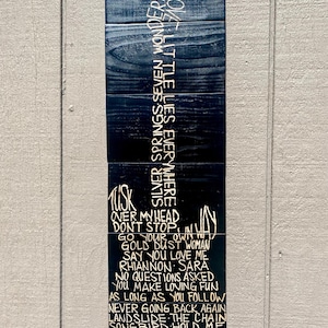 Fleetwood Mac engraved fan art, classic rock wall art, song guitar artwork