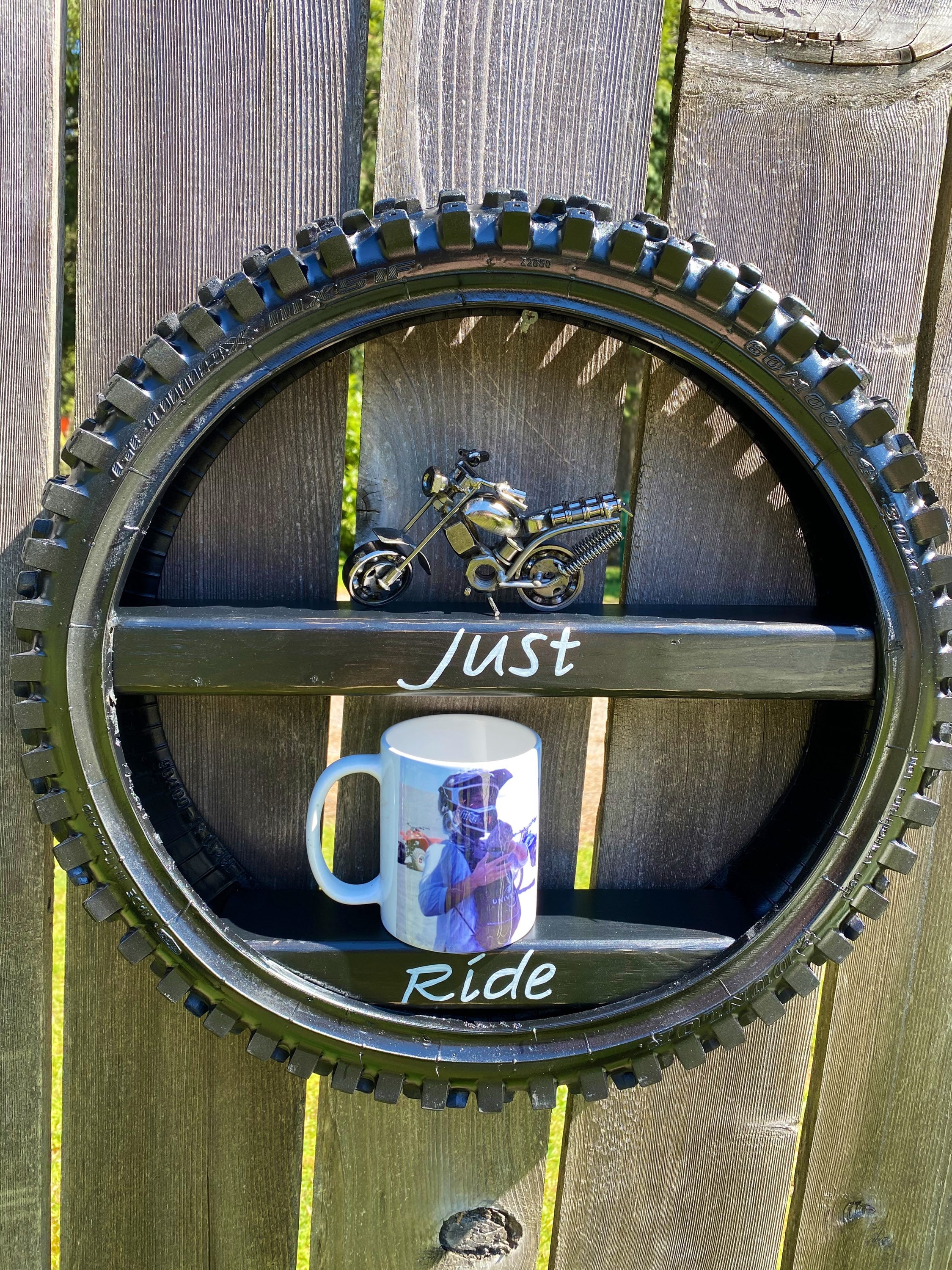 Dirt bike tire shelf boys room shelf garage shelf tire Etsy