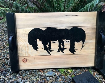 The Beatles wooden tray, Beatles decor, wood beatles, beatles art, decorative tray, The Beatles, The Beatles tray, The Beatles band