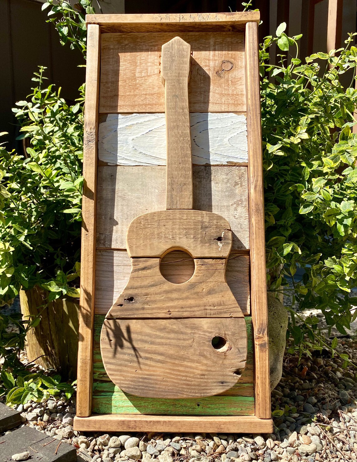 Wood acoustic guitar wall hanging music decor guitar art Etsy