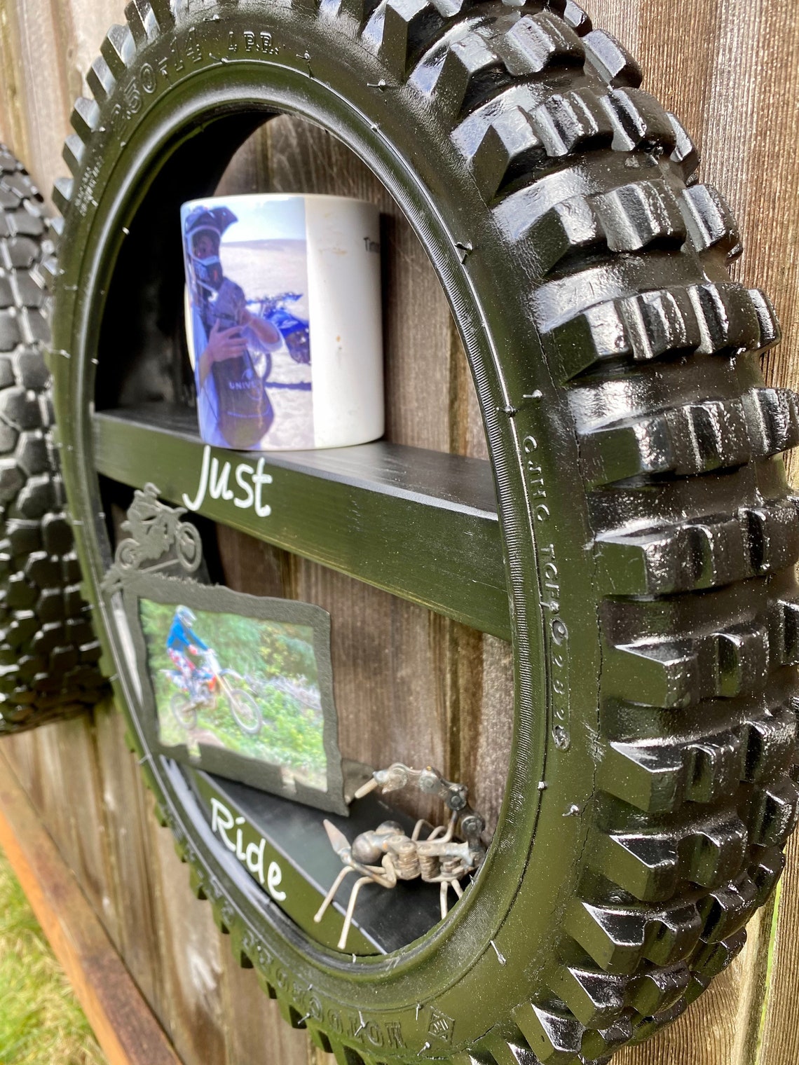 Dirt bike tire shelf boys room shelf garage shelf tire Etsy