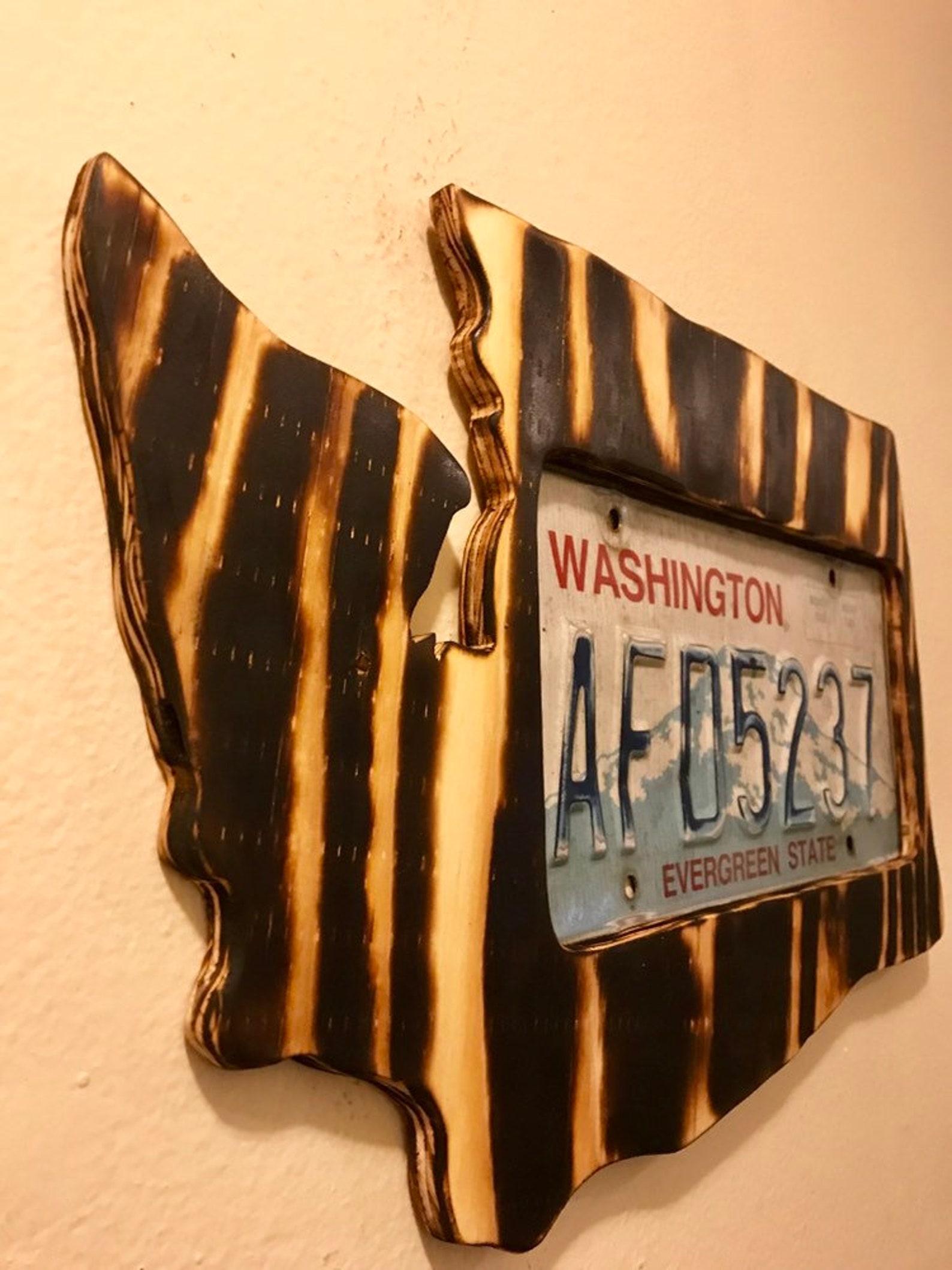 Washington State Wood License Plate Cutout License Plate Art Etsy