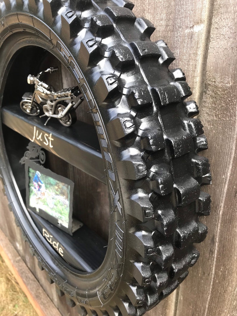 Dirt bike tire shelf boys room shelf garage shelf tire Etsy