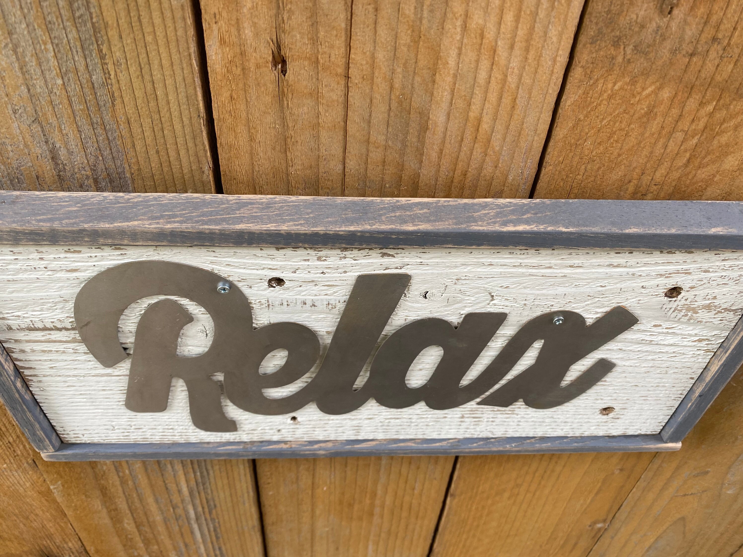 Relax Wall Decor Relax Wall Art Bathroom Decor Wood and Etsy