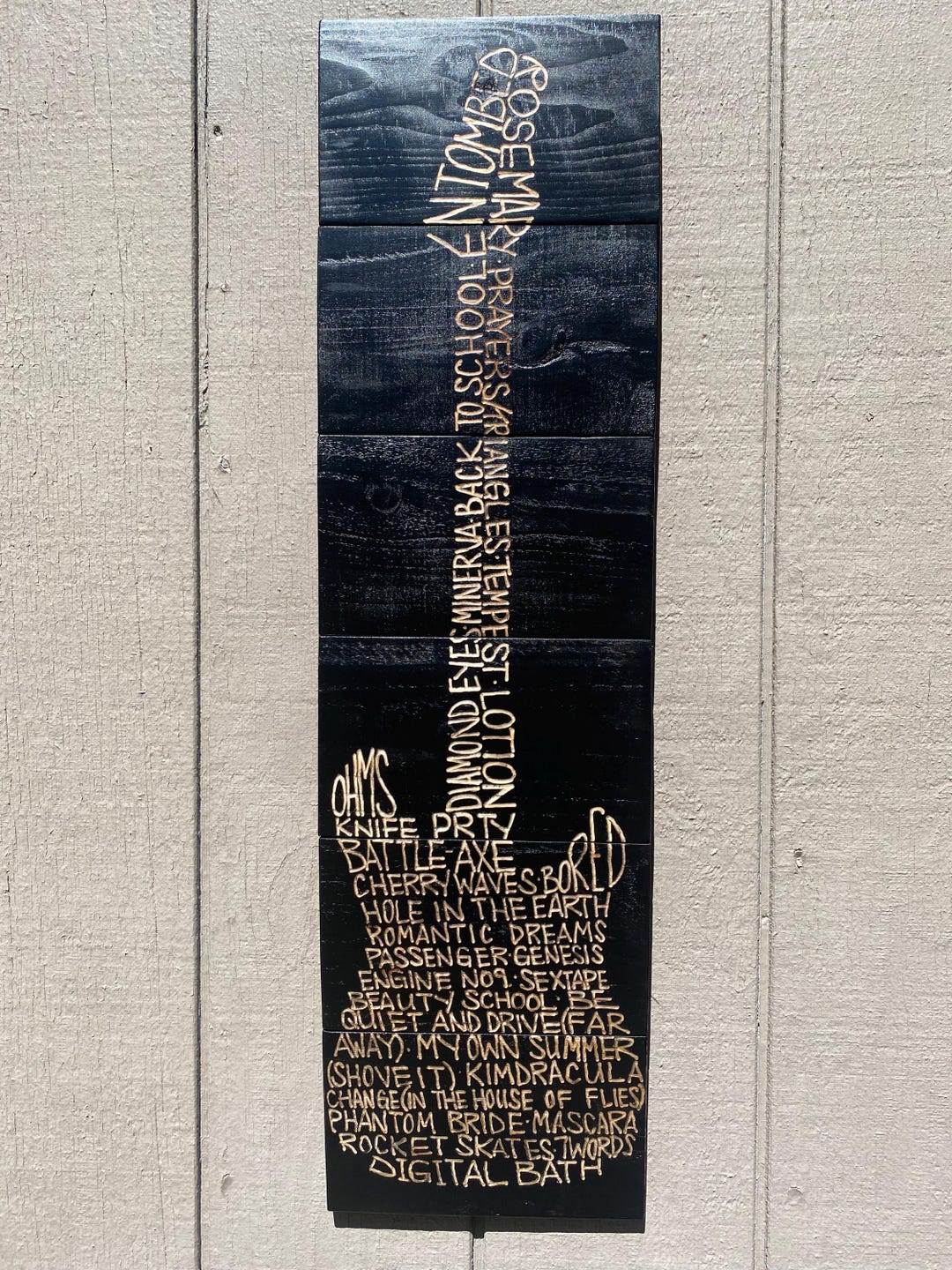 Hand Engraved Deftones Song Guitar Art, Black Wood Fan Art - Etsy
