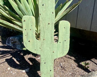Reclaimed wood cactus,  saguaro wall art