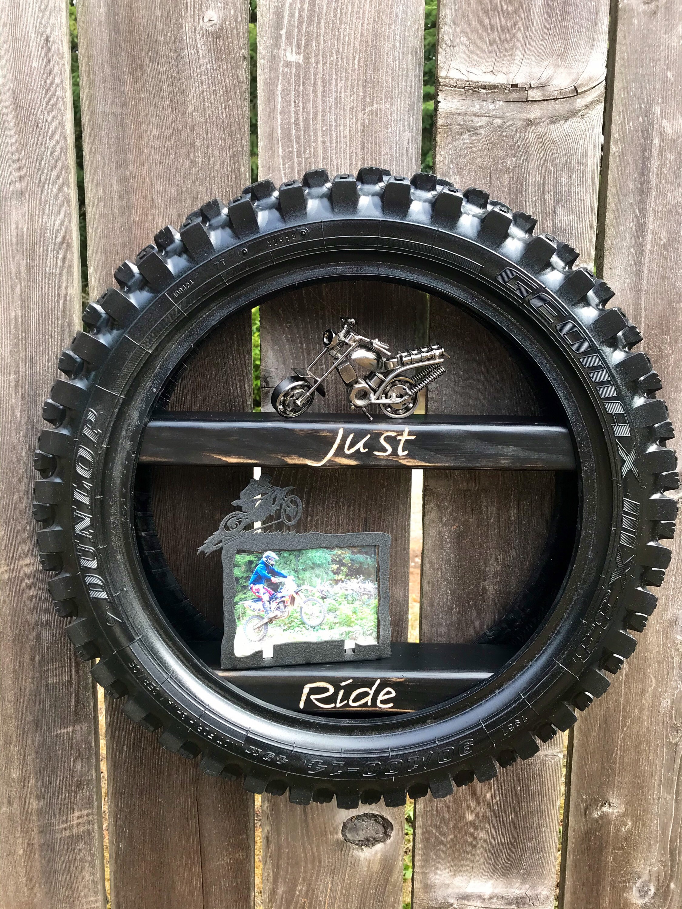 Dirt bike tire shelf boys room shelf garage shelf tire Etsy