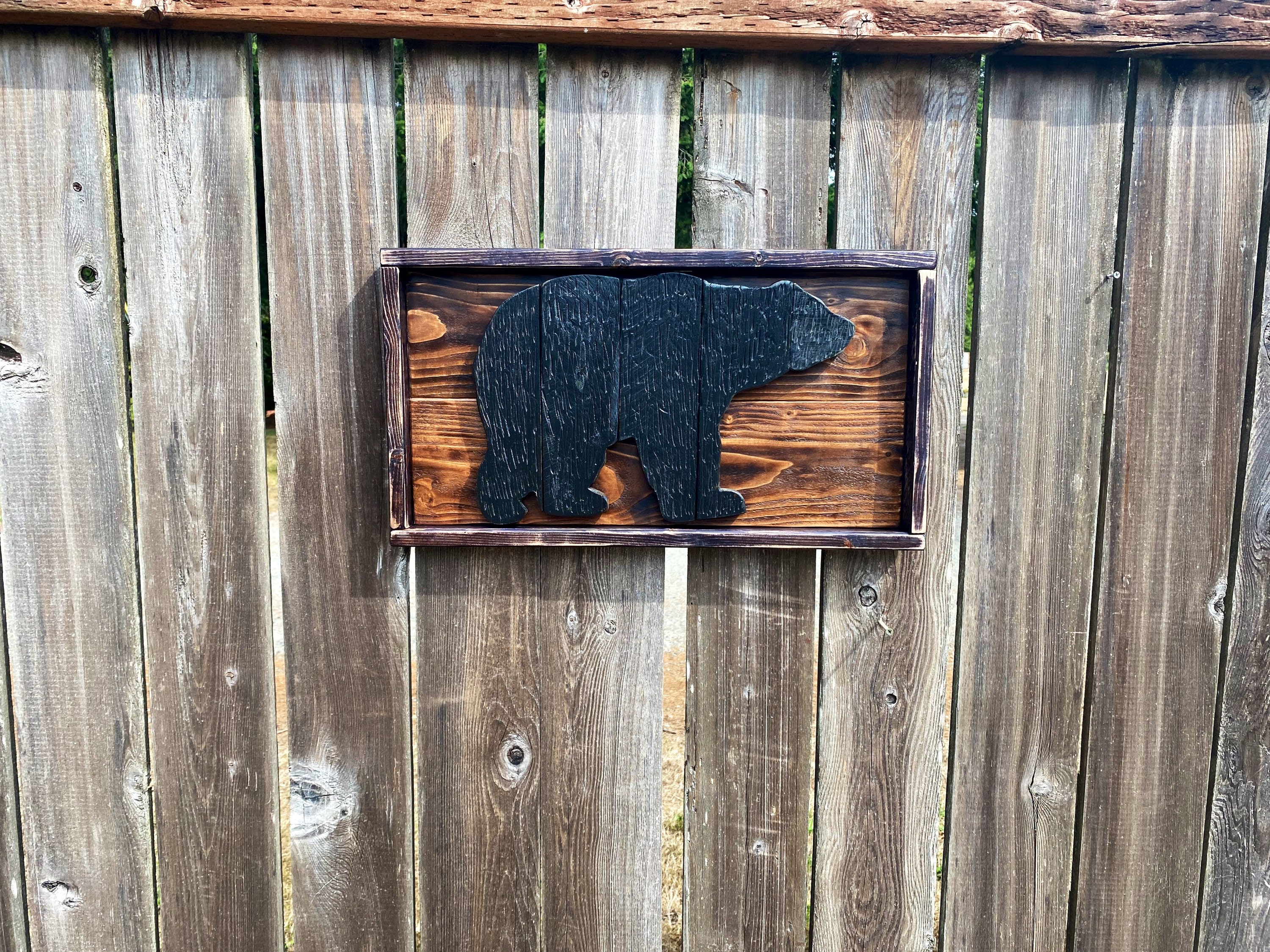 Reclaimed Wood Bear Wall Hanging: Rustic Hand Carved Decor - Etsy