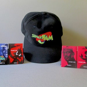 Space Jam Vintage 1996 Cap and 4 Buttons