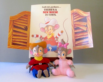 An American Tail II: Fievel Goes West Style Guide and Plush Dolls--Rare!