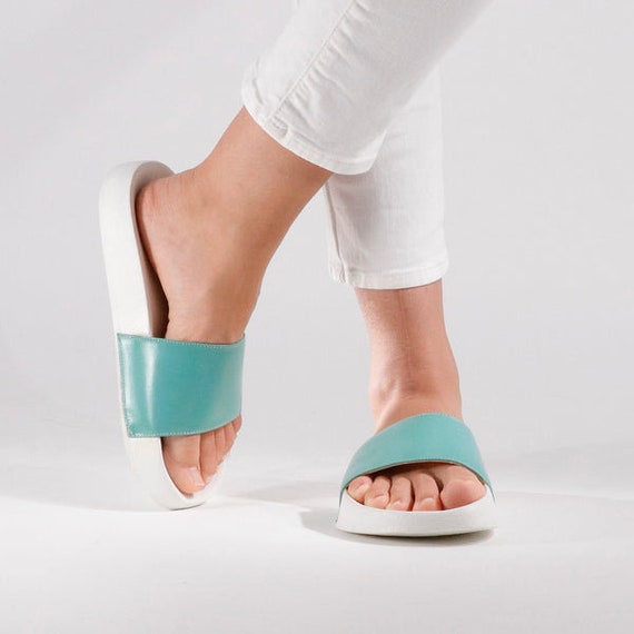 LOOLIES Designer Slides Women's Green 