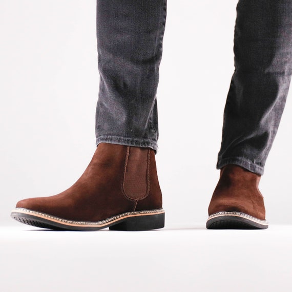 Botas Chelsea Marrones para Hombres Botas de Cuero para | Etsy España