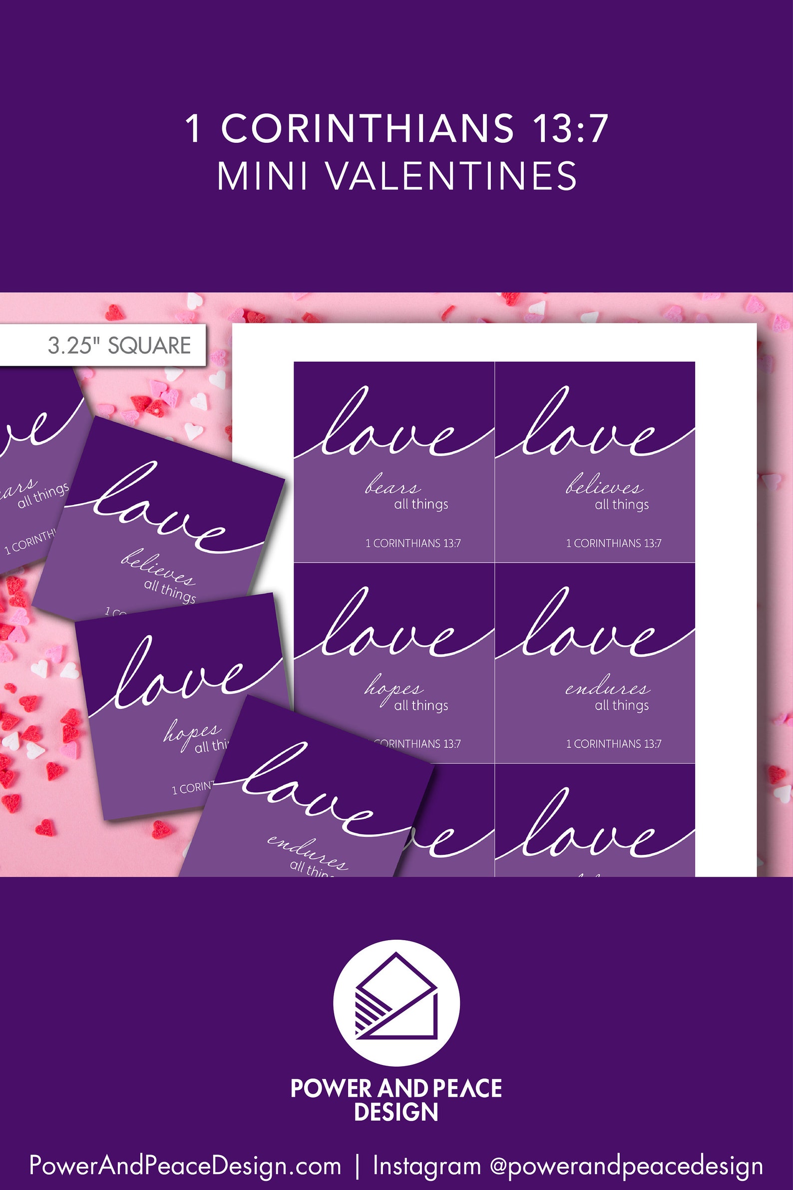 Purple Christian valentines religious love quote valentine Etsy