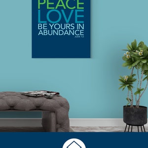 Navy blue Bible verse printable colorful modern Scripture | Etsy