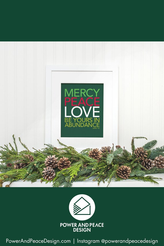 Green And Red Bible Verse Print Religious Christmas Etsy