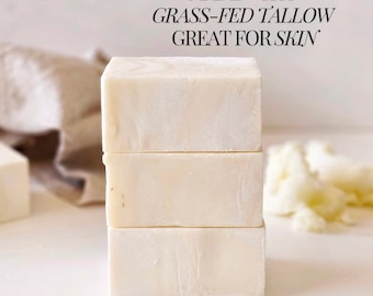 Grass Fed Tallow Soap for Dry Skin Soap for Eczema Soap for Sensitive Skin Soap Grass Fed Skin Care For Acne Soap for Baby Soap for New Mum
