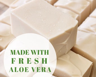 Soap for Sensitive Skin Unscented Natural Soap Handmade Aloe Vera Soap Shea Butter Natural Soap Moisturizing Soap Gentle Soap for Babies