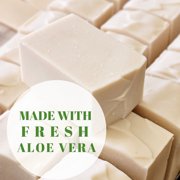 Soap for Sensitive Skin Unscented Natural Soap Handmade Aloe Vera Soap Shea Butter Natural Soap Moisturizing Soap Gentle Soap for Babies