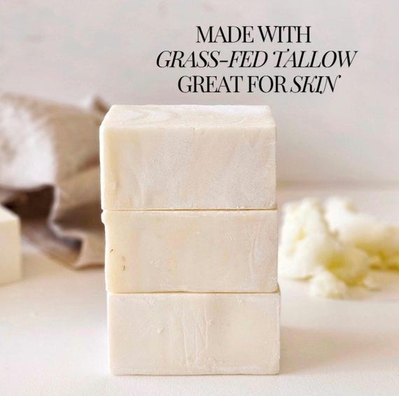 Grass Fed Tallow Soap for Dry Skin Soap for Eczema Soap for Sensitive Skin Soap Grass Fed Skin Care For Acne Soap for Baby Soap for New Mum