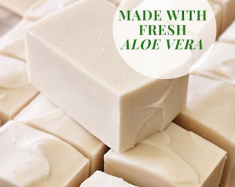 Soap for Sensitive Skin Unscented Natural Soap Handmade Aloe Vera Soap Shea Butter Natural Soap Moisturizing Soap Gentle Soap for Babies
