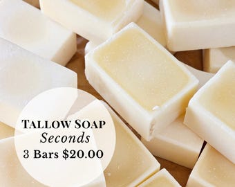Tallow Soap 100% Pure Beef Tallow Soap Natural Soap for Sensitive Skin Soap for Dry Flaky Skin Soap for Irritated Skin Soap for Face & Body