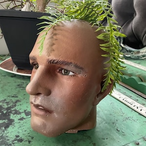 Vintage Hot Guy Mannequin Head Planter