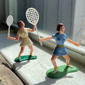 Retro Vintage 60s Lady Tennis Player Cake Topper Decoration SERVER
