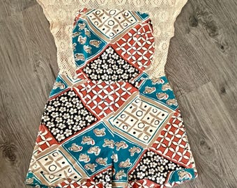 Vintage Saks Fifth Avenue gehaakt romperpakje