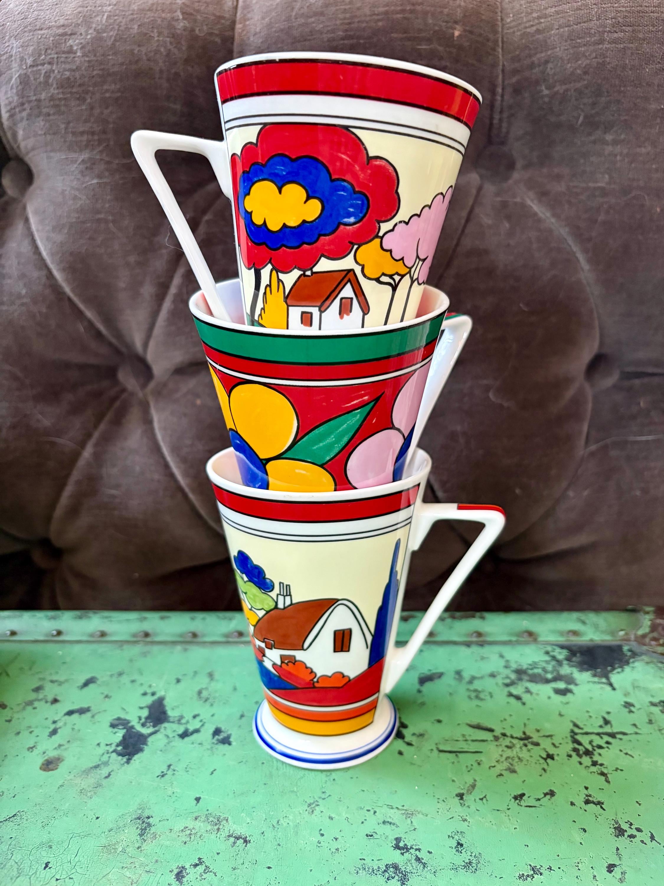英国　クラリス・クリフ作のコーヒーセット Clarice Cliff Coffee Set - Etsy