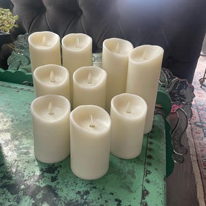 Liown Battery Led Realistic Flame Pillar Candle Set