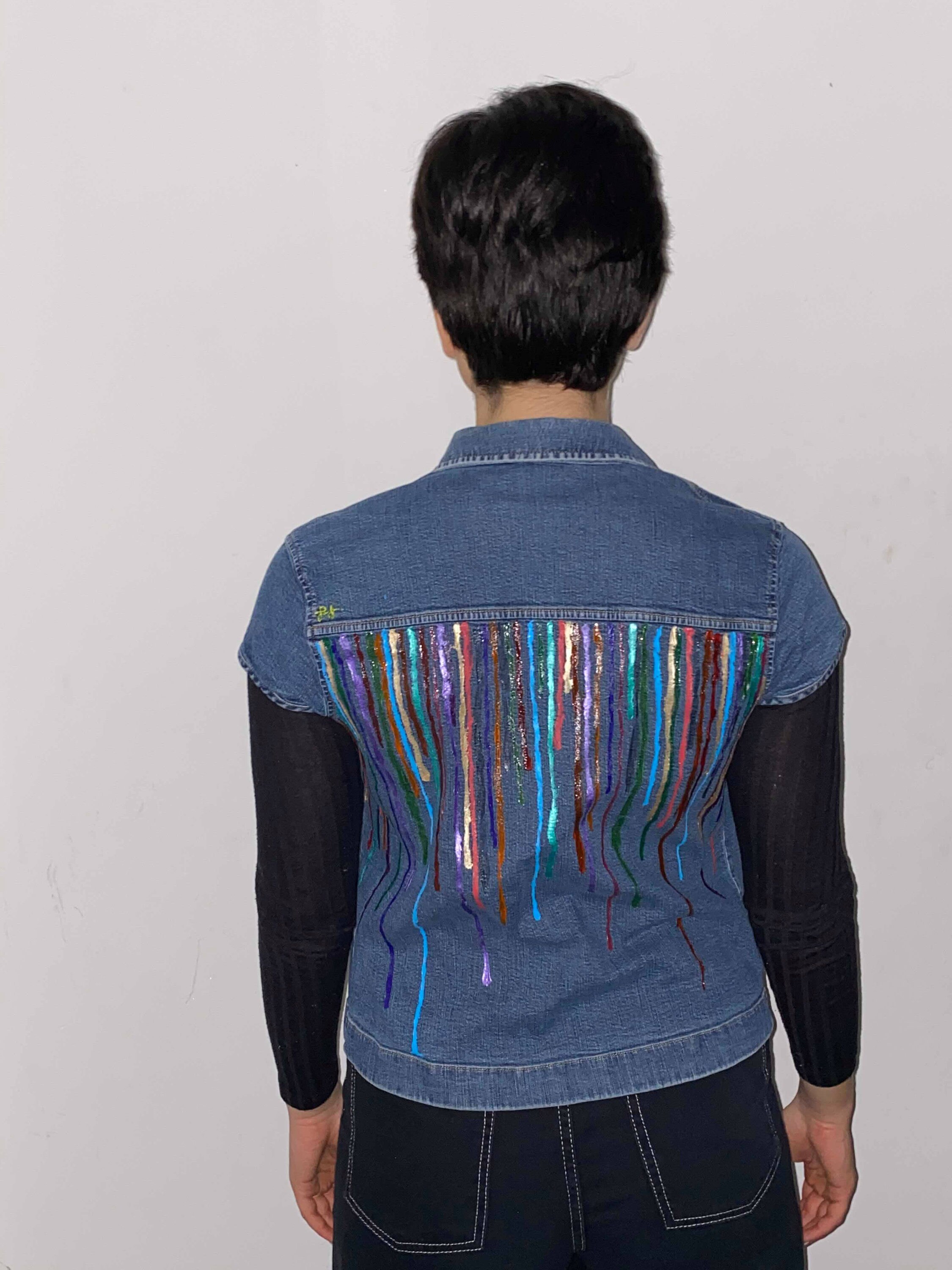 Hand Painted Paint Drip Jacket | Etsy 