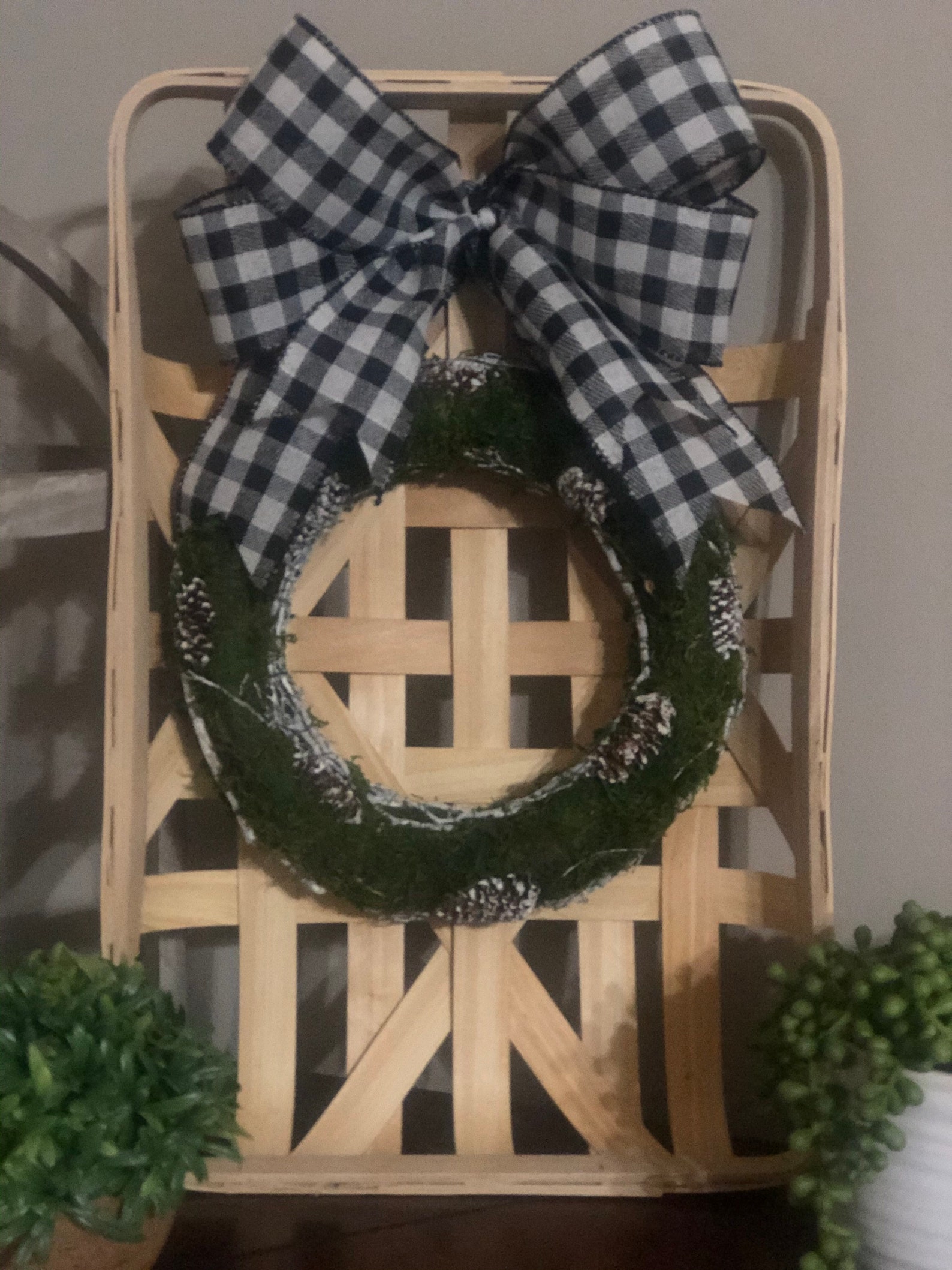 Tobacco Basket Wreath L Natural Wreath L Moss Wreath L Buffalo Etsy