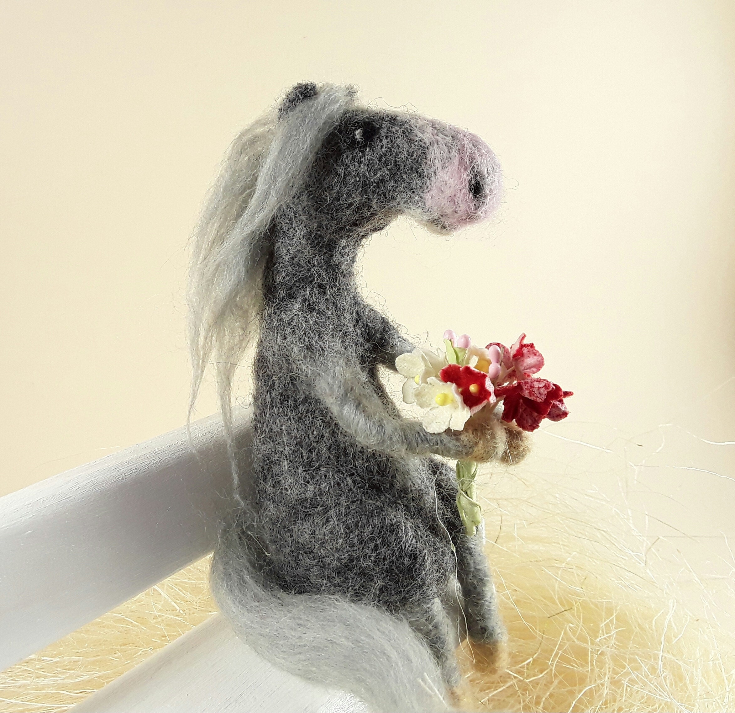 Needle Felted Horses. Needle felted animal sculptures. Gift Etsy