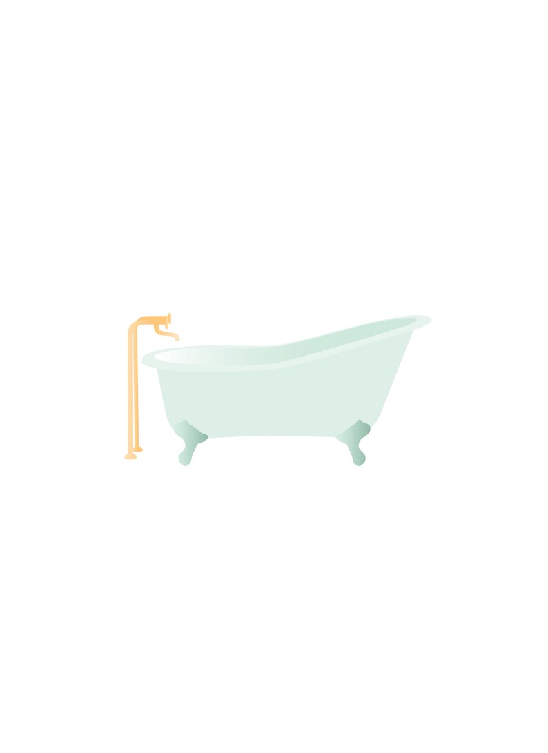 Bath Tub Printable, Bathtub Print, Bathroom Decor, Bathroom Print Art ...