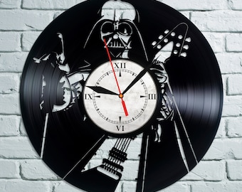 Star Wars Vinyl Wall Clock, Wall Clock Vintage, Han Solo Gift For Boy, Birthday Gift, Darth Vader Vinyl Record Wall Clock,Clock Poster