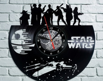 STAR WARS Vinyl Wall Clock Record Wall Clock Star War Wall Decor Star Wars Vinyl Art Home Decor for Living Room Wall Clock Birthday Gift