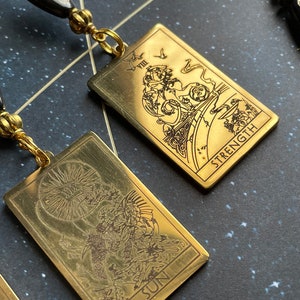 Gold-Toned or Black Tarot Cards Car Charm