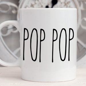 Pop Pop Coffee Mug // Gift for Grandfather Grandpa G-Pop from Granddaughter Grandson Grandkid // Pregnancy Reveal // Coffee Mug Set
